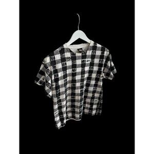 Vintage 90's‎ Stussy AOP Men's Small Tee T-Shirt Checkered Skater Streetwear